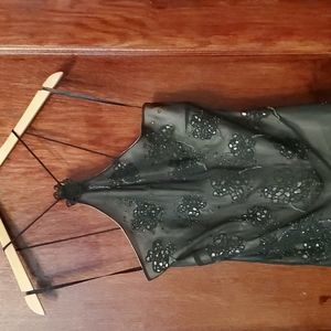 BCBG MaxAzria Embroidered Applique Evening Dress